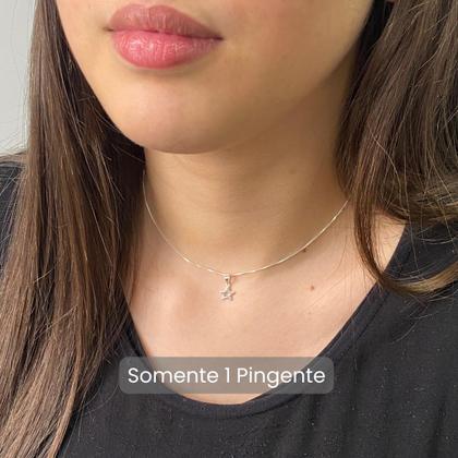 Imagem de Pingente Estrela Vazada Pequena Prata Legítima Delicado 10mm