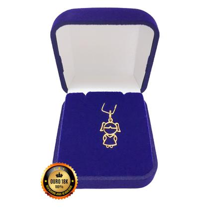 Imagem de Pingente Feminino Menina Filha Vazado Ouro 18k 750 C/ Estojo e Certificado