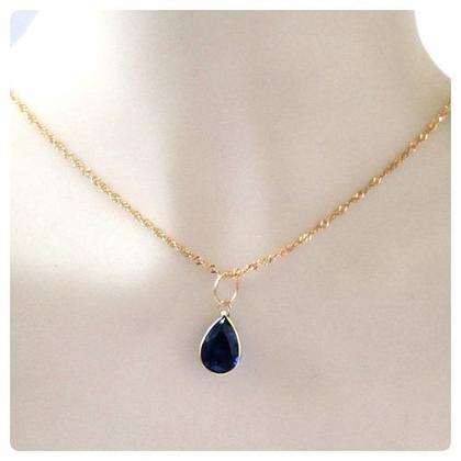 Imagem de Pingente Feminino Ouro 18k Gota Azul Sáfira