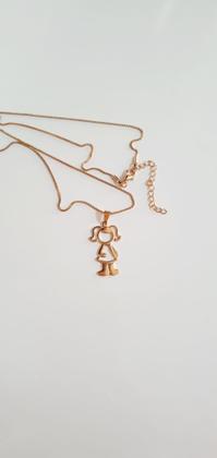 Imagem de Pingente Filha Menina com Colar veneziana com extensor banhado ouro18k