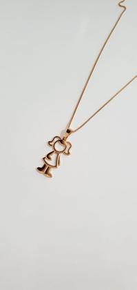 Imagem de Pingente Filha Menina com Colar veneziana com extensor banhado ouro18k