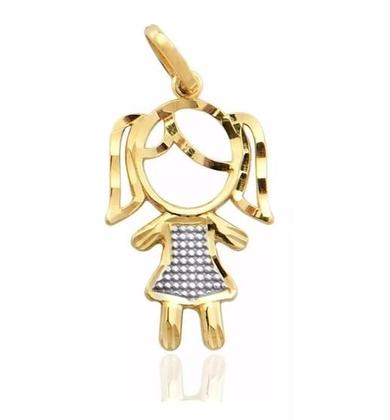 Imagem de Pingente Filhos Pingente Menina Ouro 18k Amarelo E Branco