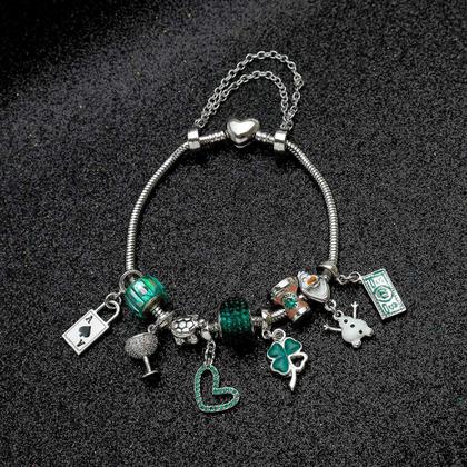 Imagem de Pingente Folheado A Ródio Trava Com Corrente Dupla