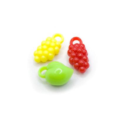 Imagem de Pingente Frutas Plástico Colorido 16 a 26mm 100pçs 120g