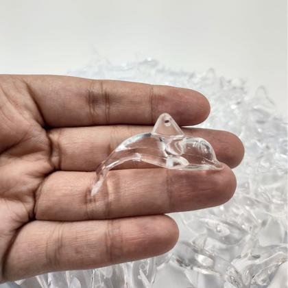 Imagem de Pingente Golfinho 18x47mm Transparente 10pçs 20g Biju