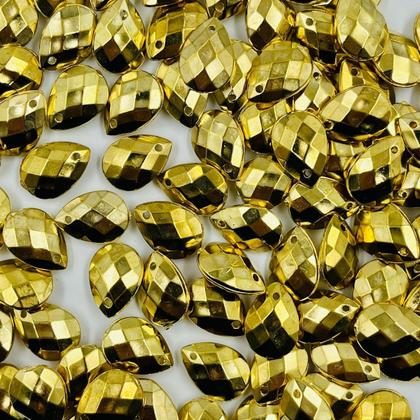 Pingente Gota 12x9mm 10pçs Sextavado Dourado Bijuteria 3g - Macall Imagem de Pingente Gota 12x9mm 10pçs Sextavado Dourado Bijuteria 3g