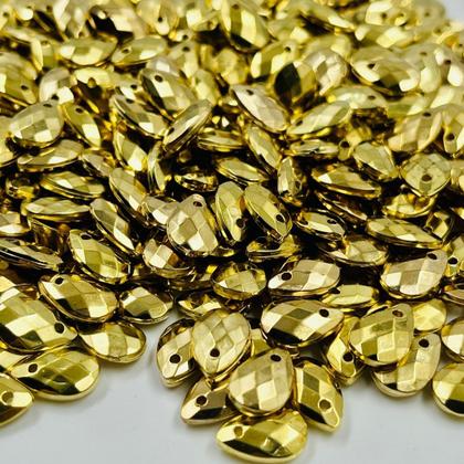 Pingente Gota 12x9mm 10pçs Sextavado Dourado Bijuteria 3g - Macall Imagem de Pingente Gota 12x9mm 10pçs Sextavado Dourado Bijuteria 3g