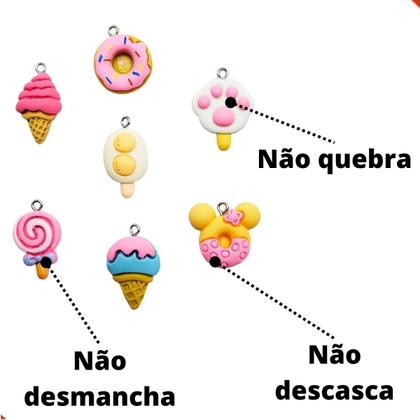 Pingente Infantil Doces 25mm Em Resina Com 100 Peças - LADEIRA BIJUTERIAS Imagem de Pingente Infantil Doces 25mm Em Resina Com 100 Peças