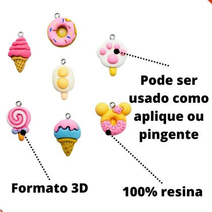 Pingente Infantil Doces 25mm Em Resina Com 100 Peças - LADEIRA BIJUTERIAS Imagem de Pingente Infantil Doces 25mm Em Resina Com 100 Peças