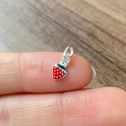 Imagem de Pingente Infantil Para Colar Corrente Prata Pura 925 Morango