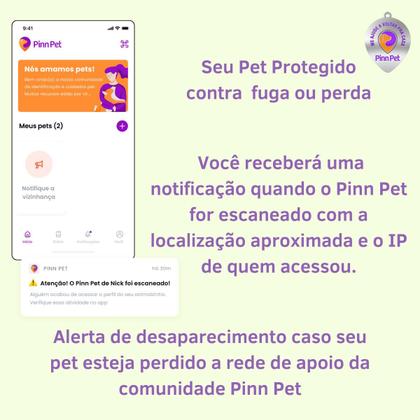 Imagem de Pingente Inteligente Localizador Rastreador com QRCode Plaquinha de Indentificação Pet para Gatos Cachorros Animais de Estimação Perdidos