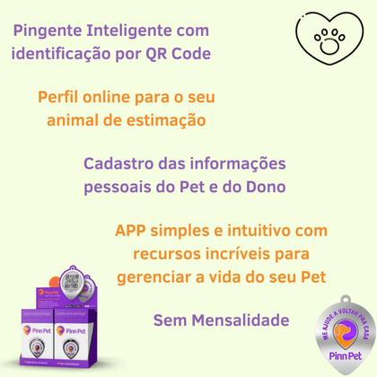 Imagem de Pingente Inteligente Localizador Rastreador com QRCode Plaquinha de Indentificação Pet para Gatos Cachorros Animais de Estimação Perdidos