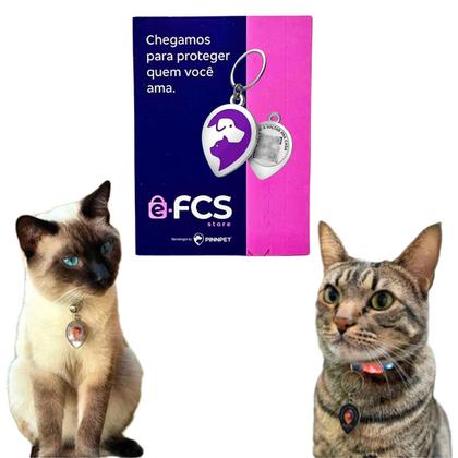 Imagem de Pingente Inteligente Localizador Rastreador com QRCode Plaquinha de Indentificação Pet para Gatos Cachorros Animais de Estimação Perdidos