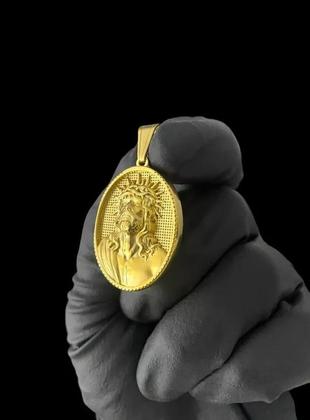 Imagem de Pingente Jesus Oval - Banhado A Ouro 18K