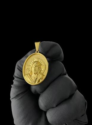 Imagem de Pingente Jesus Oval - Banhado a Ouro 18k