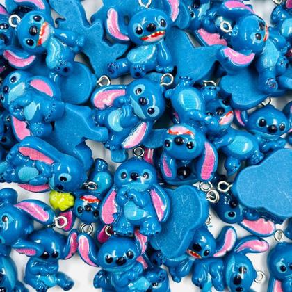 Imagem de Pingente Lilo Stitch Infantil Personagem Disney 23x30mm 5pçs 13g