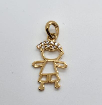 Imagem de Pingente Menino Ouro 18k Com Zircônias