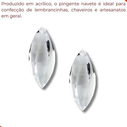 Pingente navete trabalhado 48x20mm em acrilico com 500gr - - Nenhum fabricante - Imagem de Pingente navete trabalhado 48x20mm em acrilico com 500gr