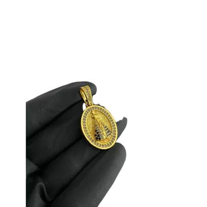 Imagem de Pingente Nossa Senhora Oval (P) - Banhado A Ouro 18K