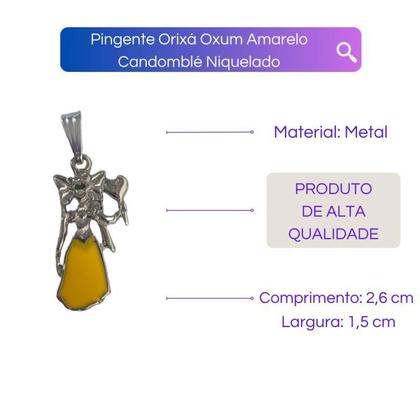 Imagem de Pingente Orixá Oxum Amarelo Candomblé Niquelado 26Mm