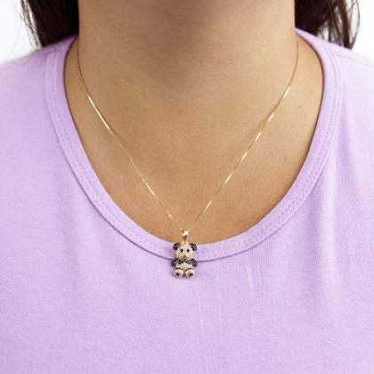 Imagem de Pingente Ouro 18k Urso Ursinho Panda Com Zircônias P754