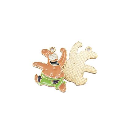 Imagem de Pingente Patrick Estrela Bob Esponja Metal 23x31mm 10pçs 30g Colar Pulseira