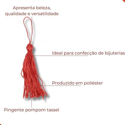 Imagem de Pingente pompom franja tassel 80mm com 100 peças