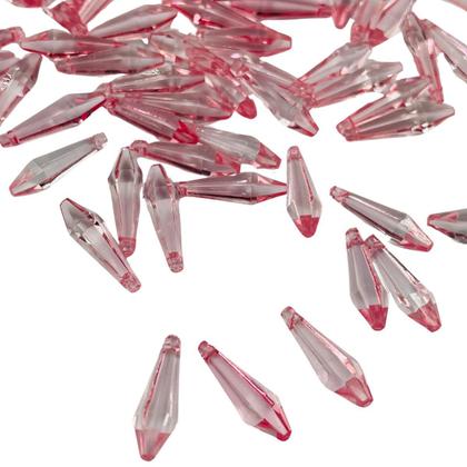 Imagem de Pingente Ponteira Rosa 20x5mm 10pçs Diamante Artesanato Acrílico 5g