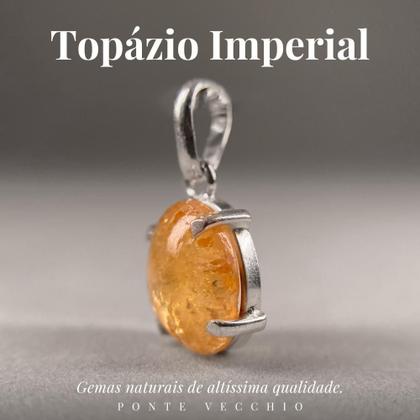 Imagem de Pingente Prata 925 Topázio Imperial Oval Natural Verdadeiro