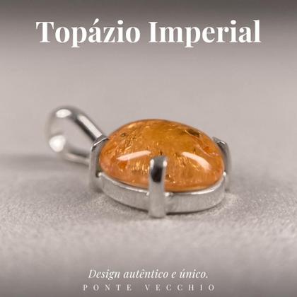 Imagem de Pingente Prata 925 Topázio Imperial Oval Natural Verdadeiro