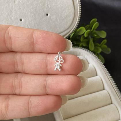 Imagem de Pingente prata filho menino cravejado banhado sem corrente