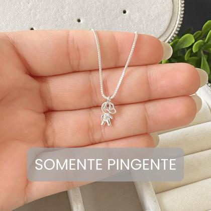 Imagem de Pingente prata filho menino cravejado banhado sem corrente