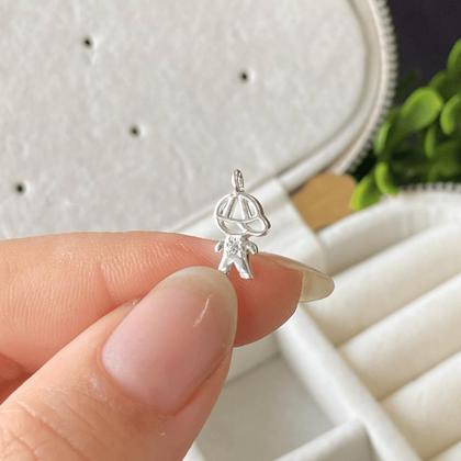 Imagem de Pingente prata filho menino cravejado banhado sem corrente