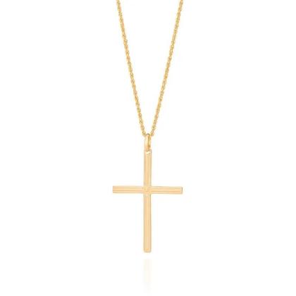 Imagem de Pingente rommanel banhado a ouro 18k no formato de cruz