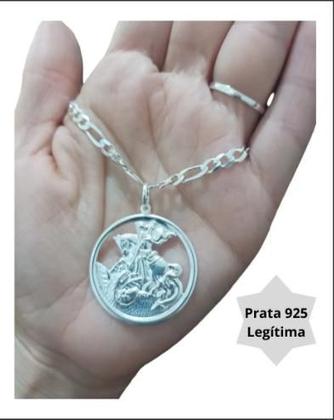 Imagem de Pingente São Jorge Prata 925 Legítima 30mm Masculino