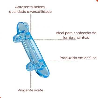 Imagem de Pingente skate em acrilico 65x19mm 500g