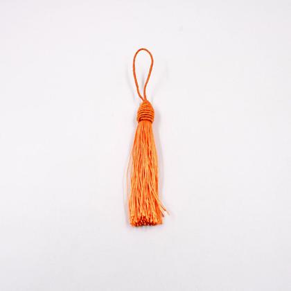 Imagem de Pingente Tassel C/ Tulipa 9cm Laranja Franja de Seda - 2 unidades