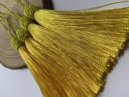 Imagem de Pingente tassel de seda franja 9 cm com tulipa kit com 10 unidades chaveiros japamala terço artesanato lembrancinha necessaire 