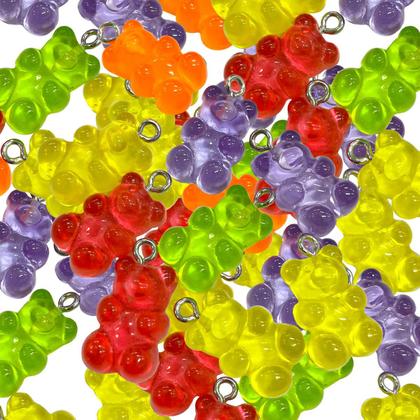 Imagem de Pingente Ursinho Gummy Para Brincos Colar Pulseiras 10un