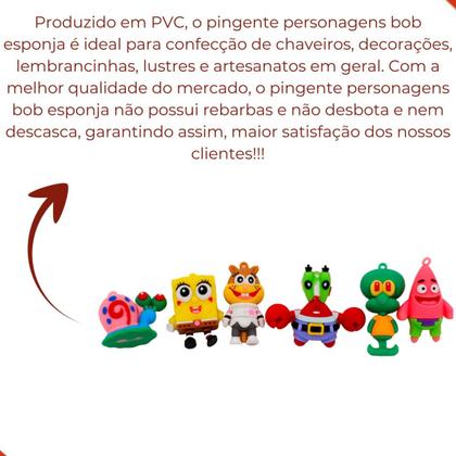 Pingentes personagens bob esponja em pvc com 12 peças - - Nenhum fabricante - Imagem de Pingentes personagens bob esponja em pvc com 12 peças