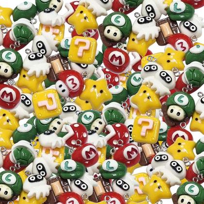 Imagem de Pingentes Super mario micangas para bijuterias pulseiras infantil 20 unidades