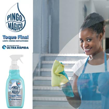 Imagem de Pingo Magico Gold 1L + Pingo Magico Limpa Vidros Toque Final 500ML - Secagem Ultra Rápida