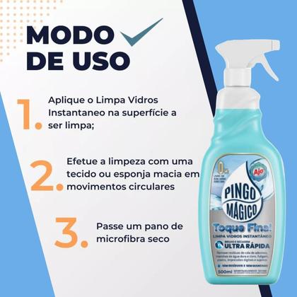 Imagem de Pingo Mágico Limpa Vidros Secagem Ultra Rápida - Kit 2 un