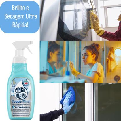 Imagem de Pingo Mágico Limpa Vidros Secagem Ultra Rápida - Kit 3 un