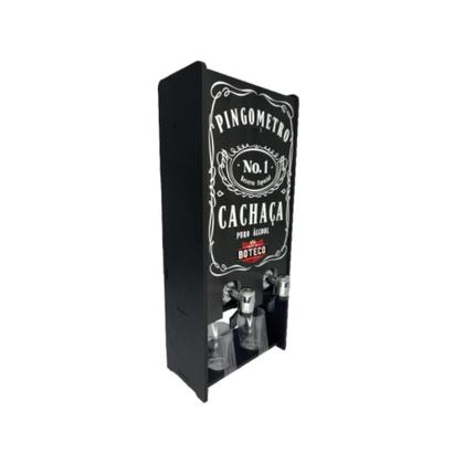 Imagem de Pingômetro Duplo Decorativo em MDF Pinga Cachaça Vodka Whisky Jack Boteco com Duas Torneira