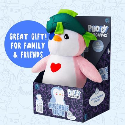 Pinguim de pelúcia Pudgy Penguins abraçáveis com experiência
