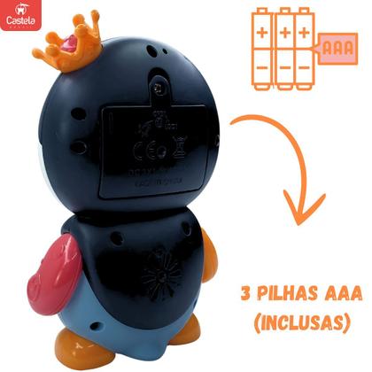 Imagem de Pinguim Interativo Brinquedo Infantil Sons e Luz Divertido Azul Castela