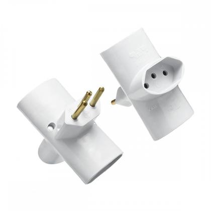 Imagem de Pino 3 Saidas Flp 2 Polos+Terra 10A. Branco ./ Kit Com 10 Peças