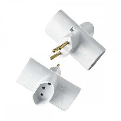 Imagem de Pino 3 Saidas Flp 2 Polos+Terra 10A. Branco ./ Kit Com 10 Peças