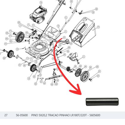 Imagem de Pino de Tração do Pinhão Cortador Kawashima LR180T/220T